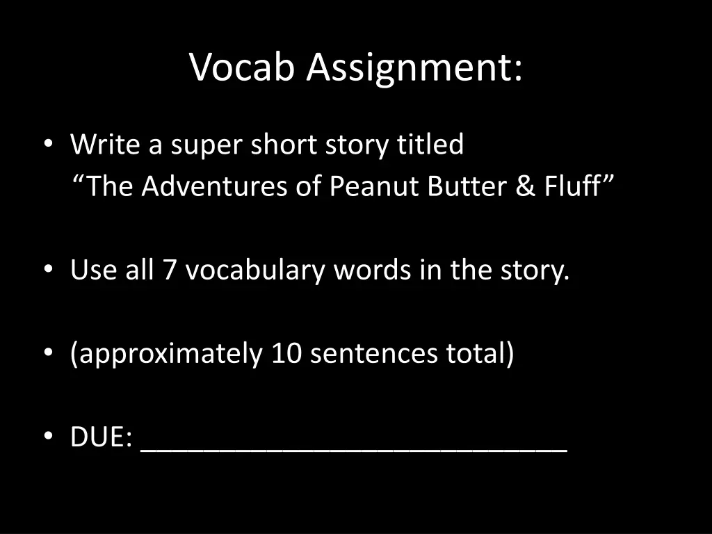 vocab assignment