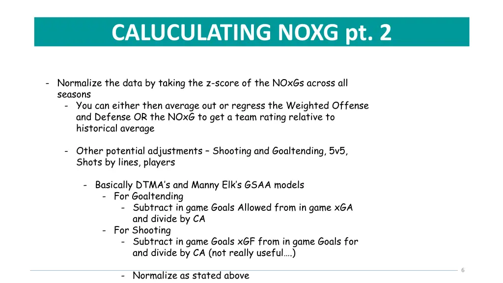 caluculating noxg pt 2