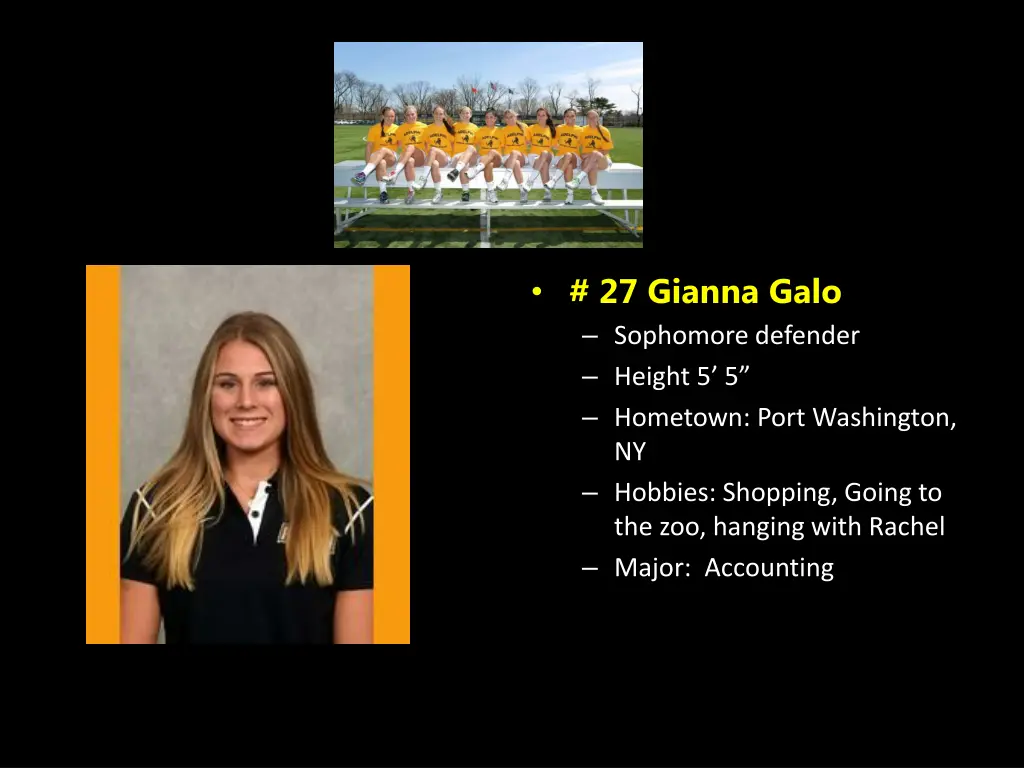 27 gianna galo sophomore defender height