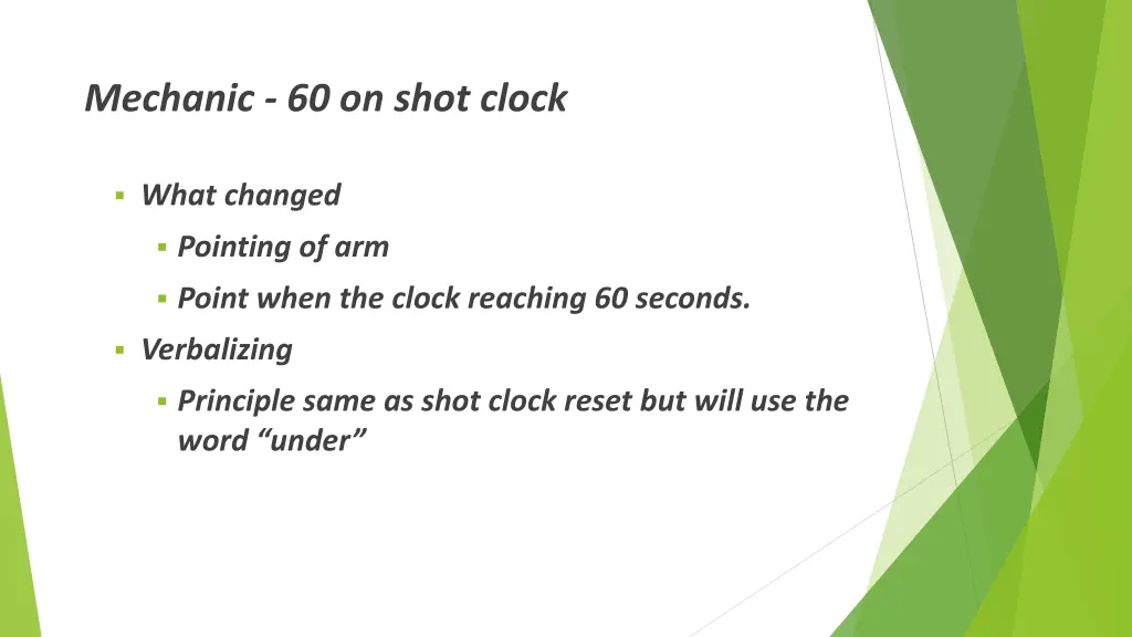 mechanic 60 on shot clock