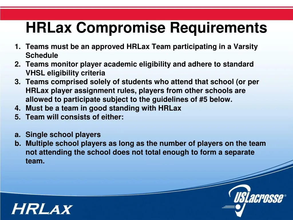 hrlax compromise requirements