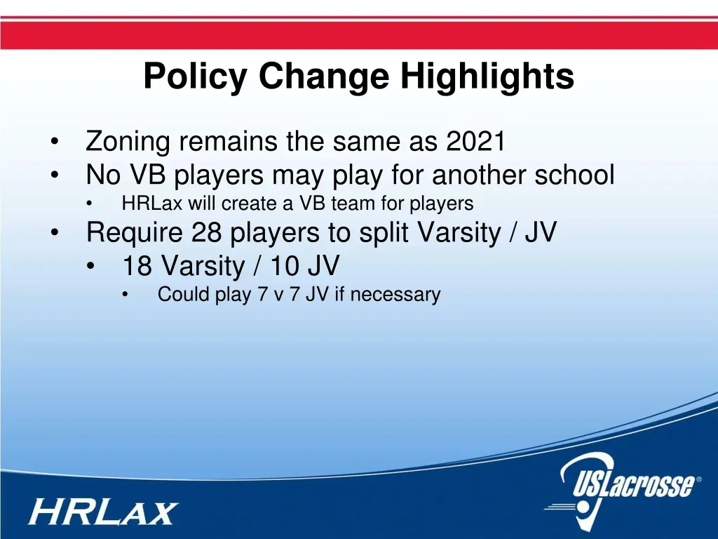 policy change highlights