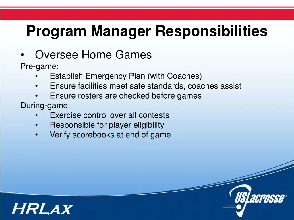 program manager responsibilities 1