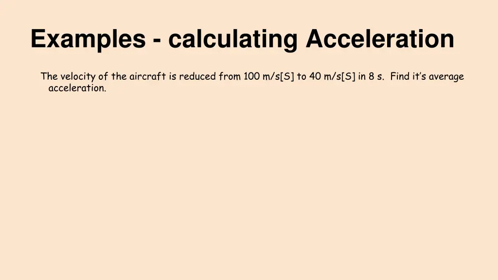 examples calculating acceleration