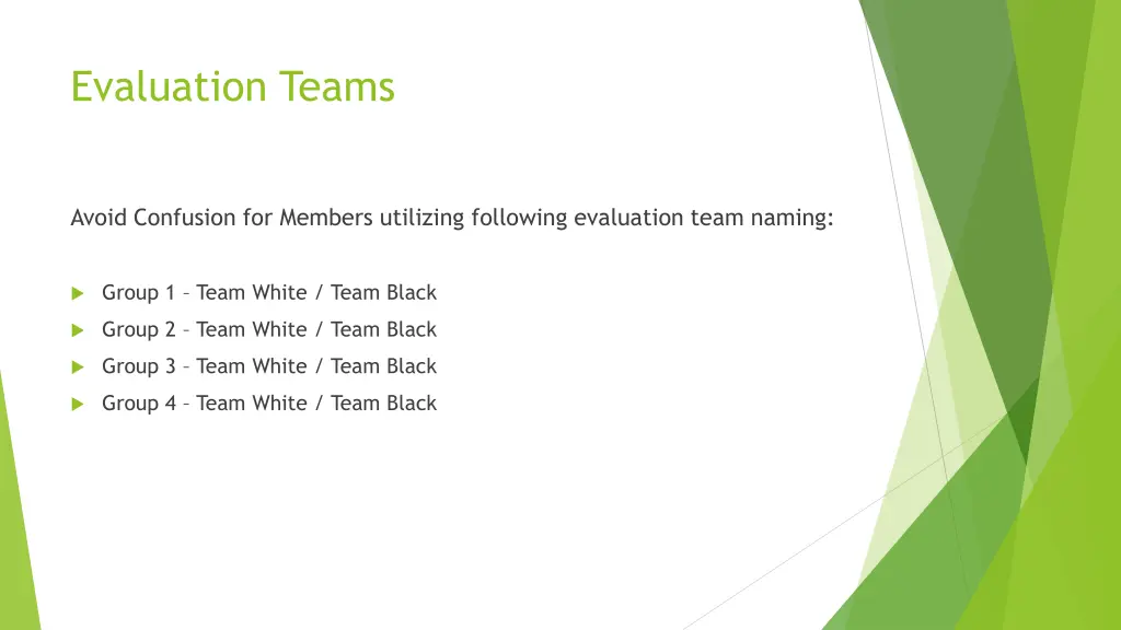 evaluation teams