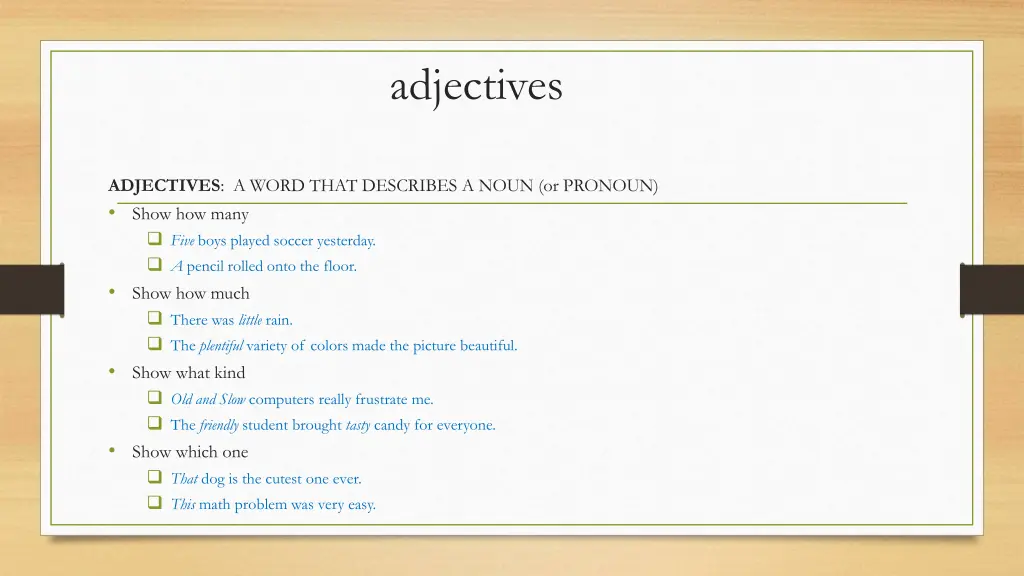 adjectives