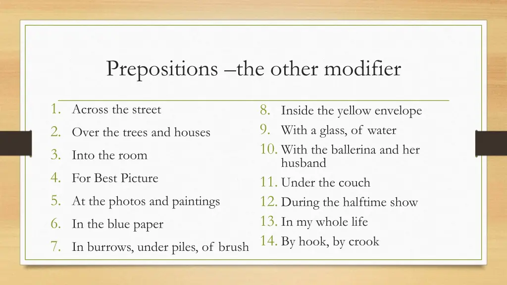 prepositions the other modifier 2