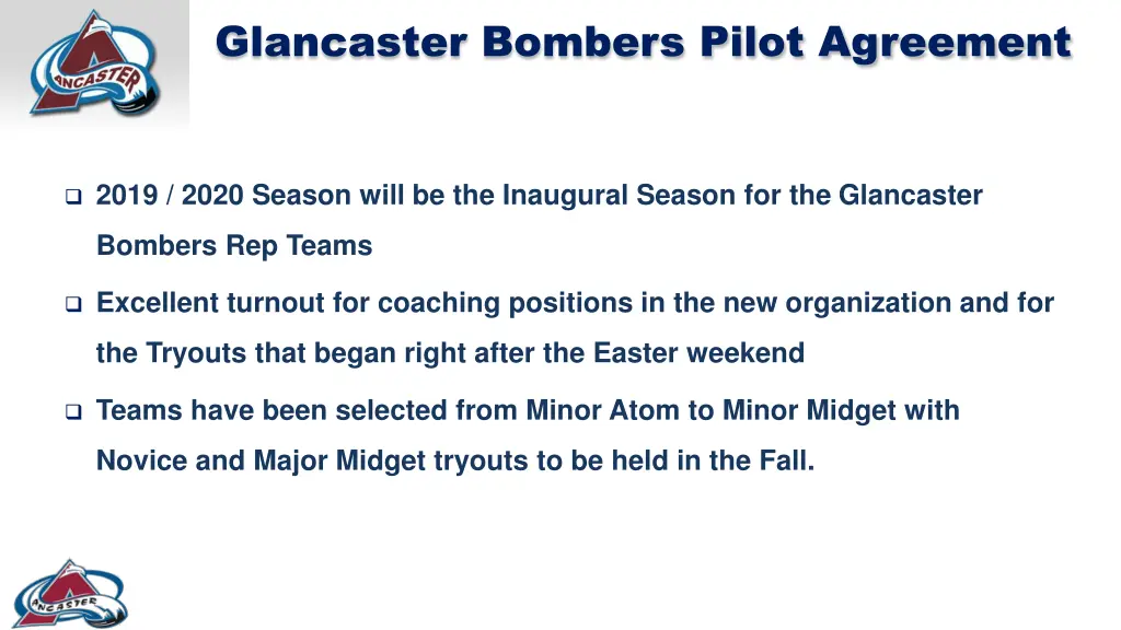 glancaster bombers pilot agreement