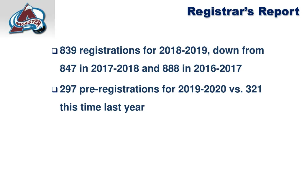 registrar s report