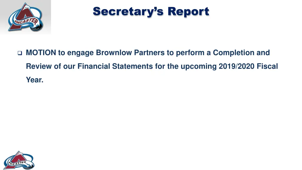 secretary s report 1