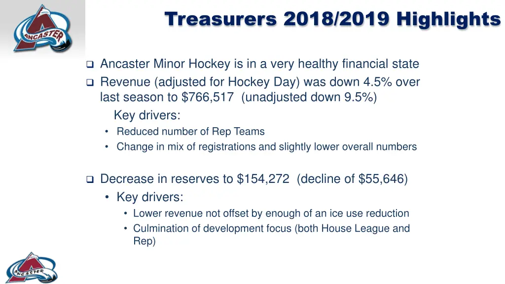 treasurers 2018 2019 highlights