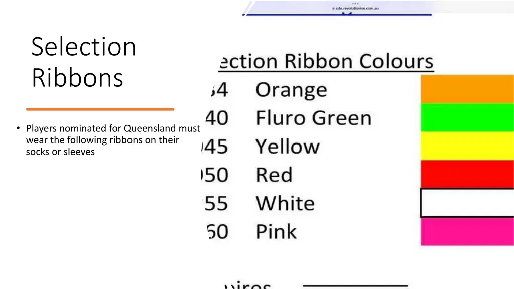 selection ribbons