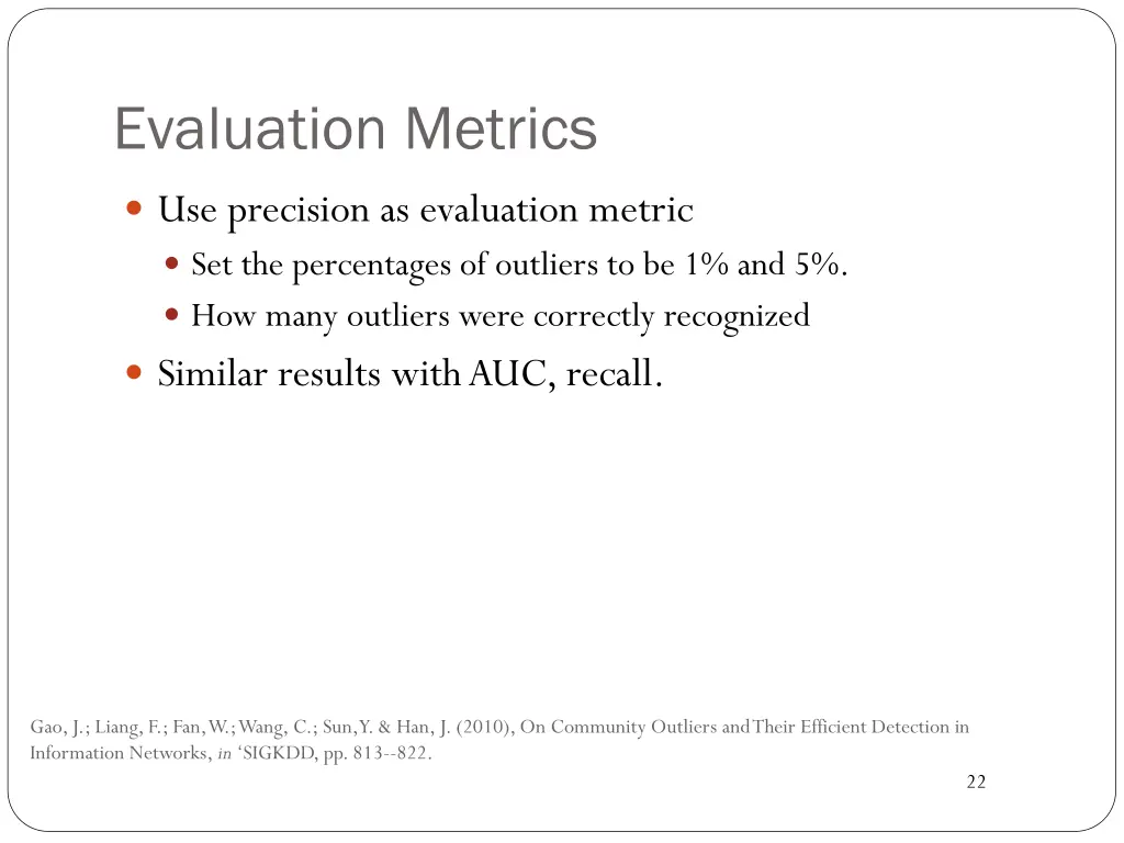 evaluation metrics