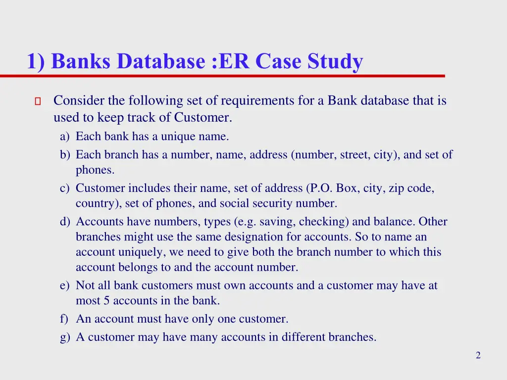 1 banks database er case study