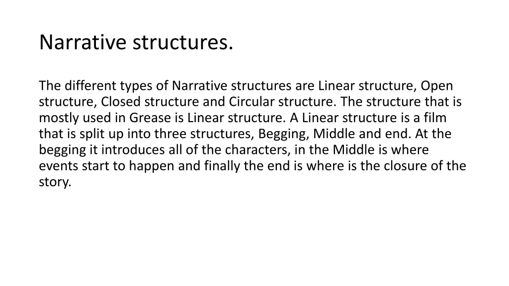 narrative structures