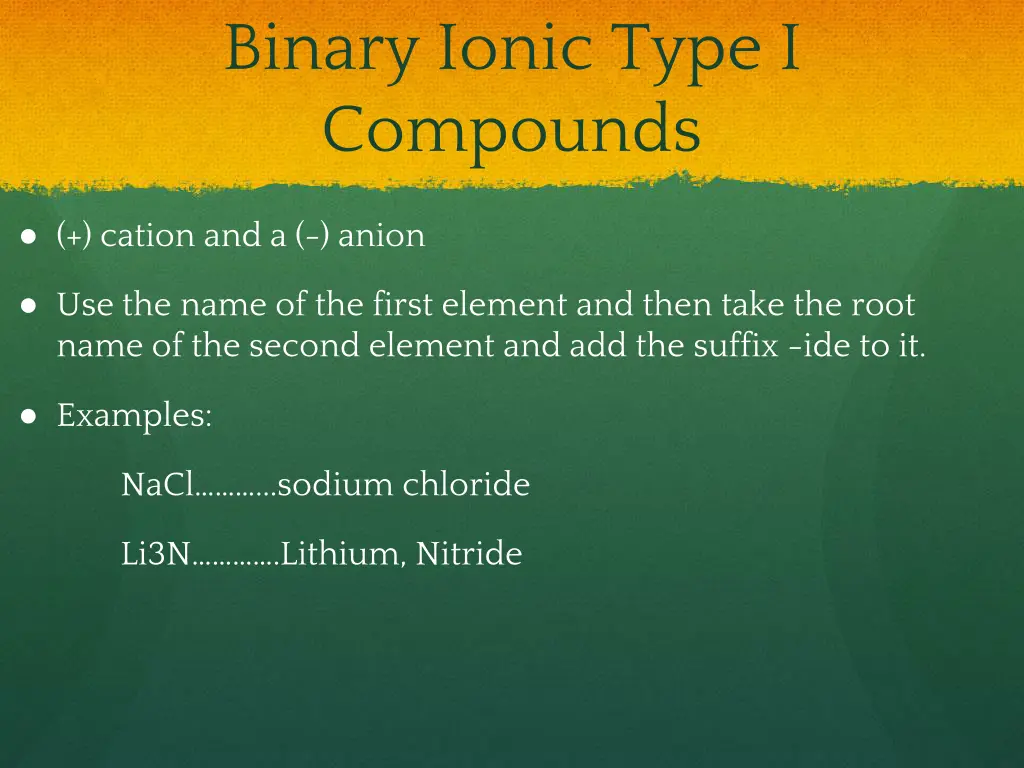 binary ionic type i compounds