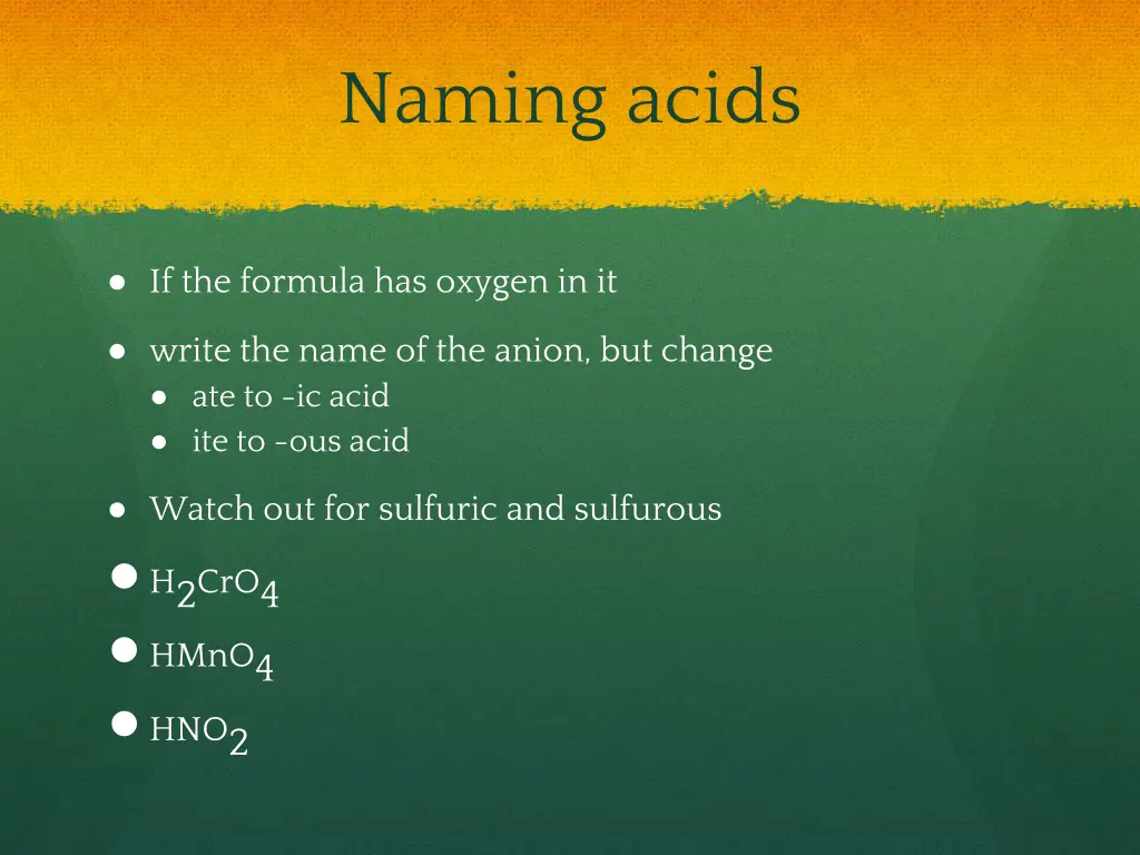 naming acids