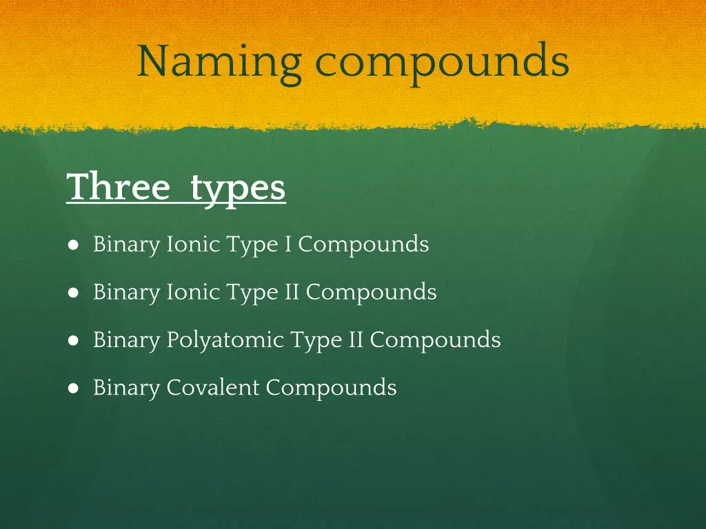 naming compounds