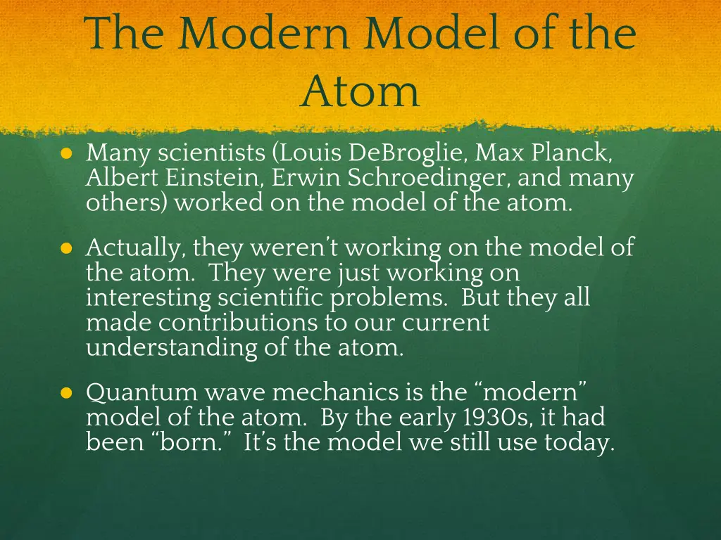 the modern model of the atom