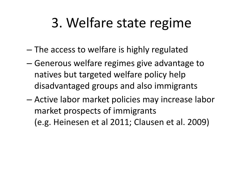 3 welfare state regime