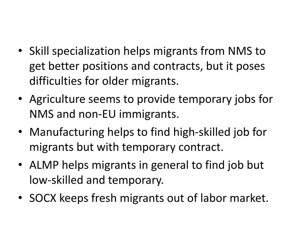 skill specialization helps migrants from