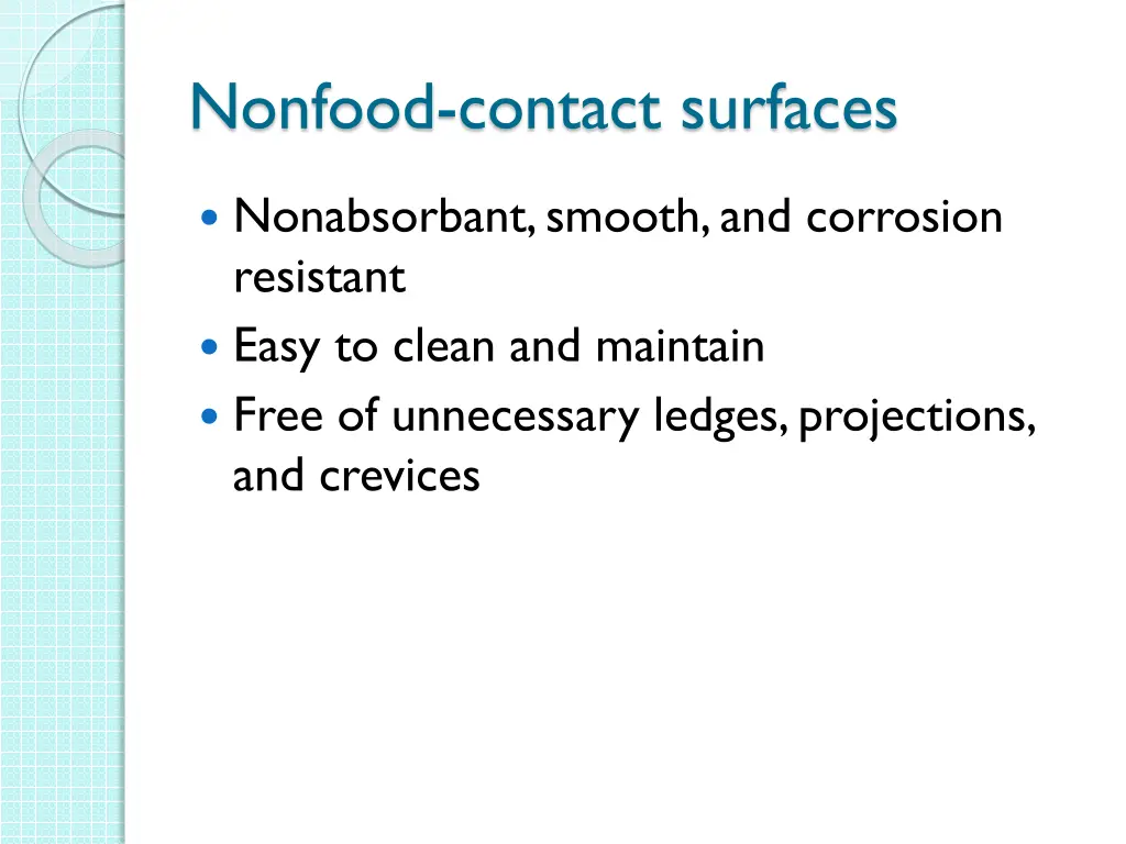 nonfood contact surfaces