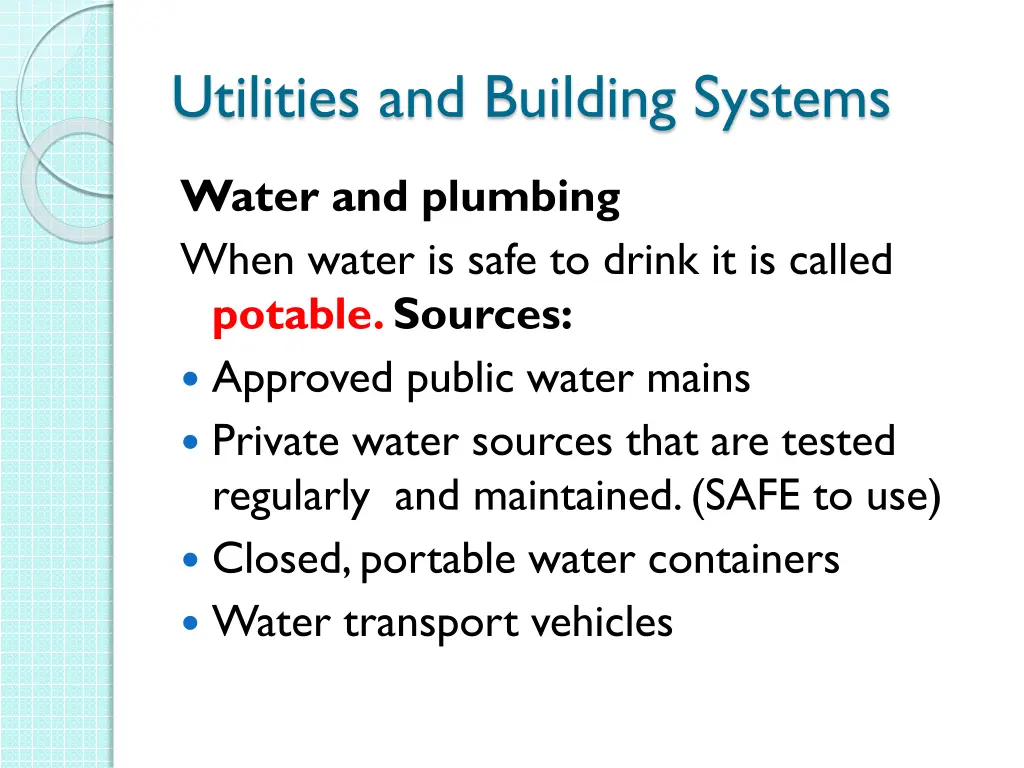 utilities and building systems