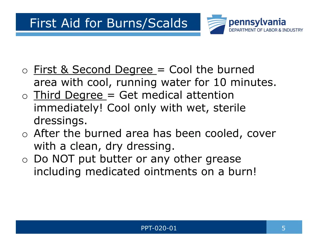 first aid for burns scalds