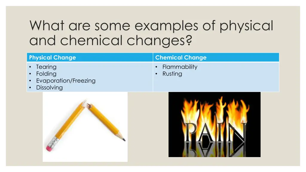 what are some examples of physical and chemical