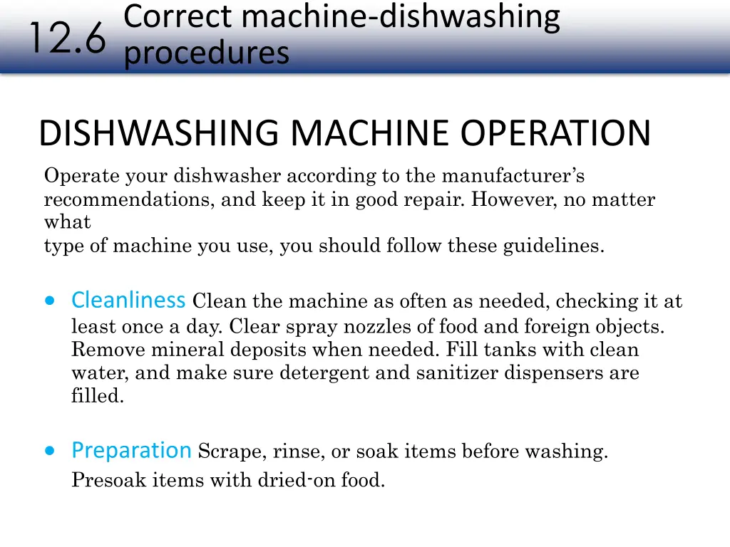 correct machine dishwashing procedures 4