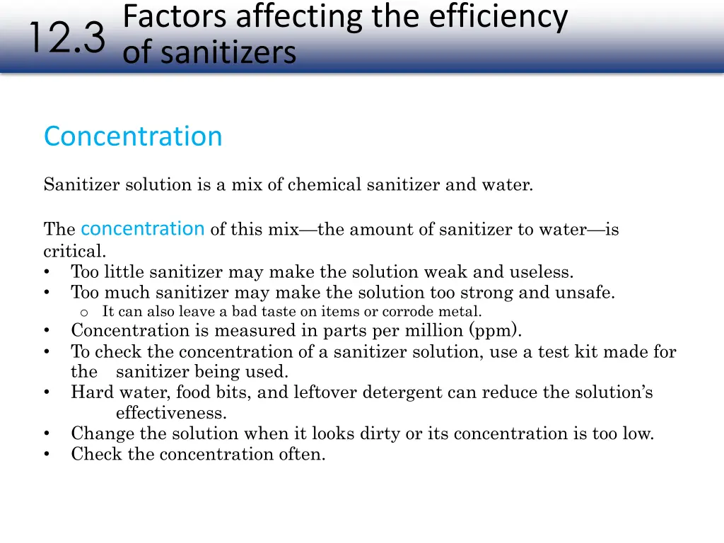 factors affecting the efficiency of sanitizers 1