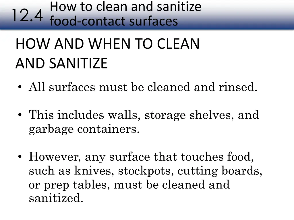 how to clean and sanitize food contact surfaces