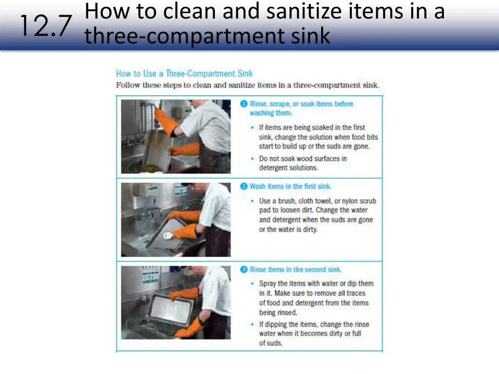 how to clean and sanitize items in a three 1