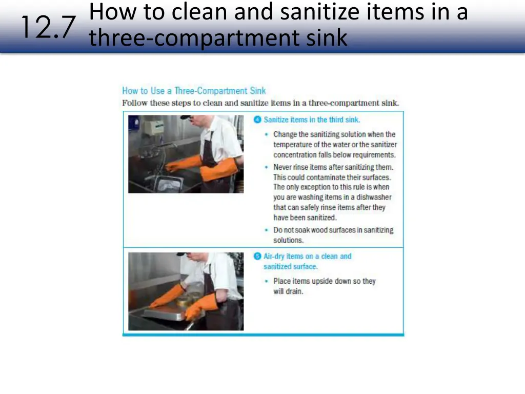 how to clean and sanitize items in a three 2