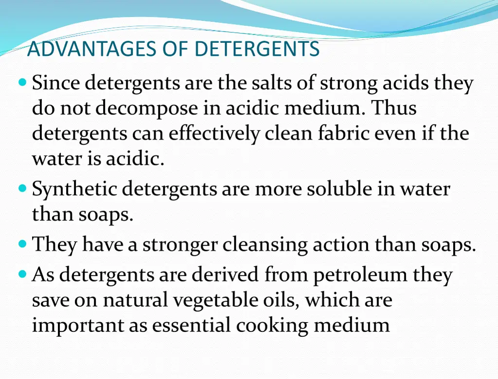 advantages of detergents