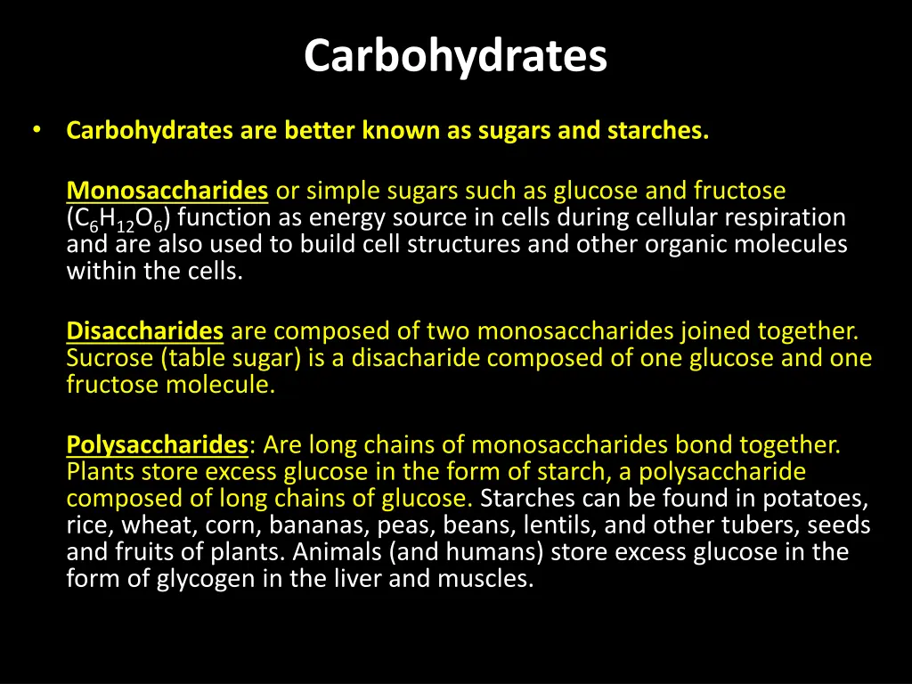 carbohydrates