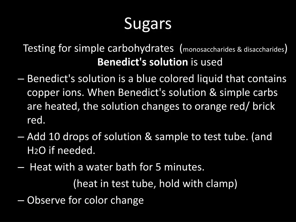 sugars