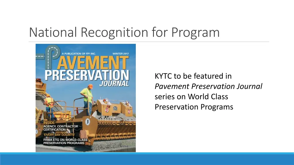 national recognition for program