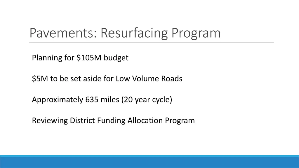 pavements resurfacing program