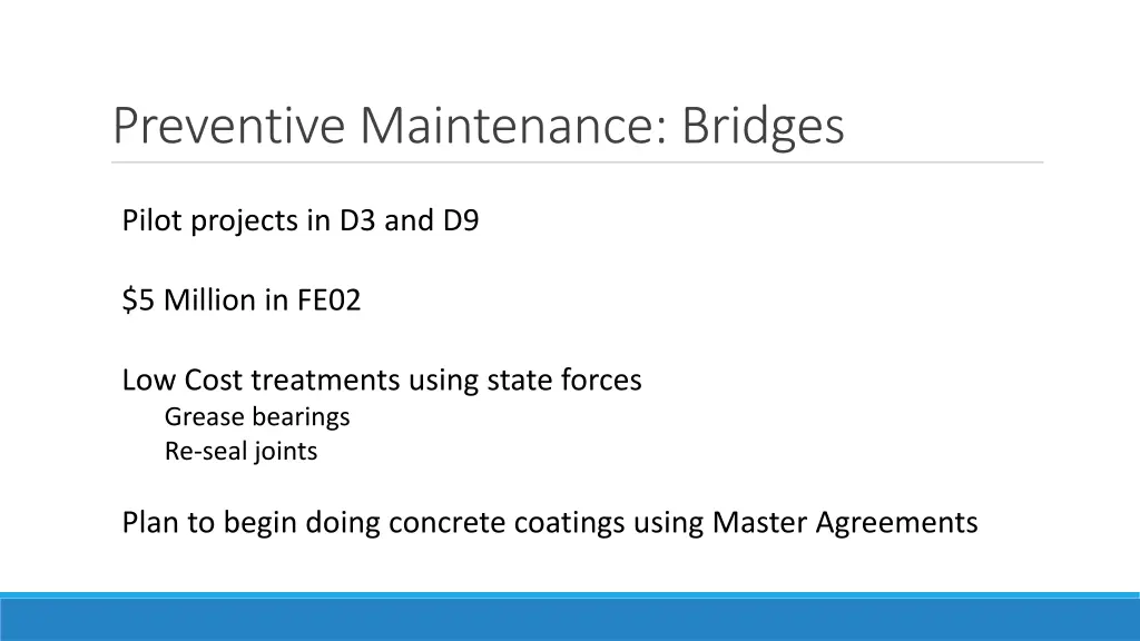 preventive maintenance bridges