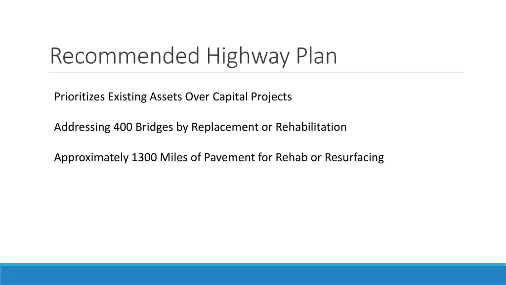 recommended highway plan