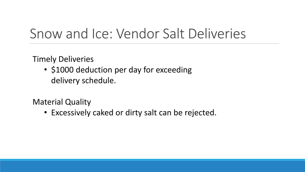 snow and ice vendor salt deliveries