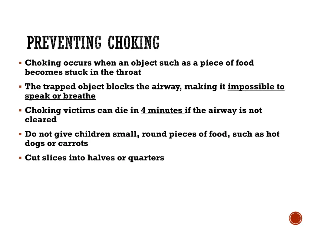 preventing choking