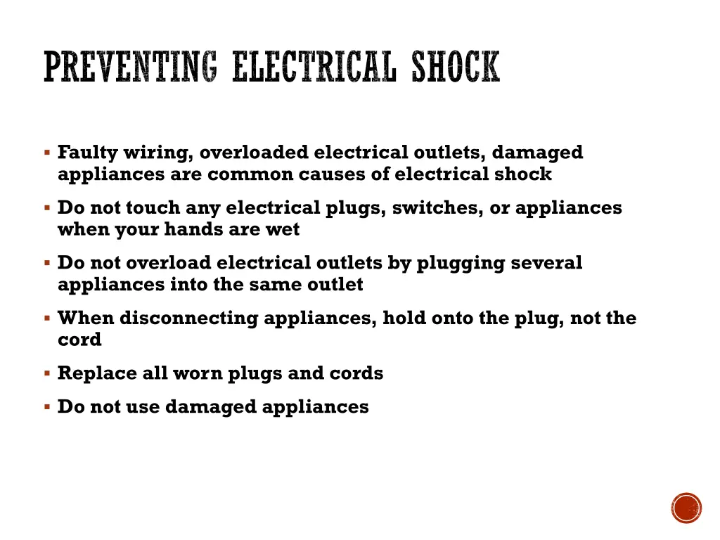 preventing electrical shock