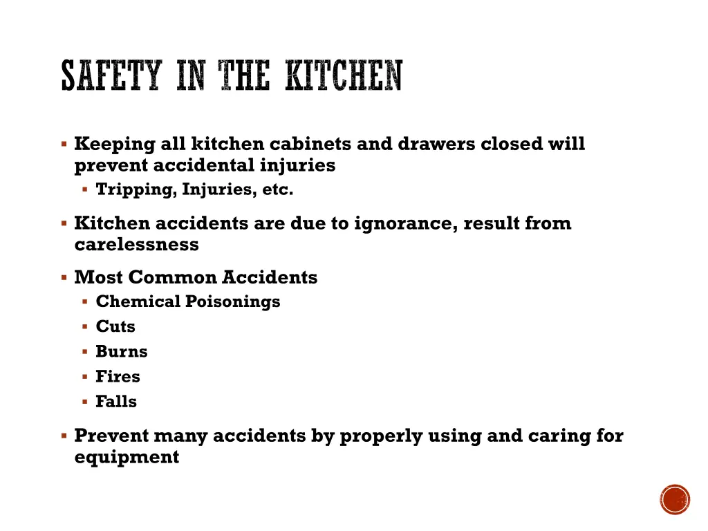 safety in the kitchen