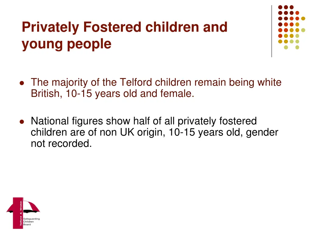 privately fostered children and young people