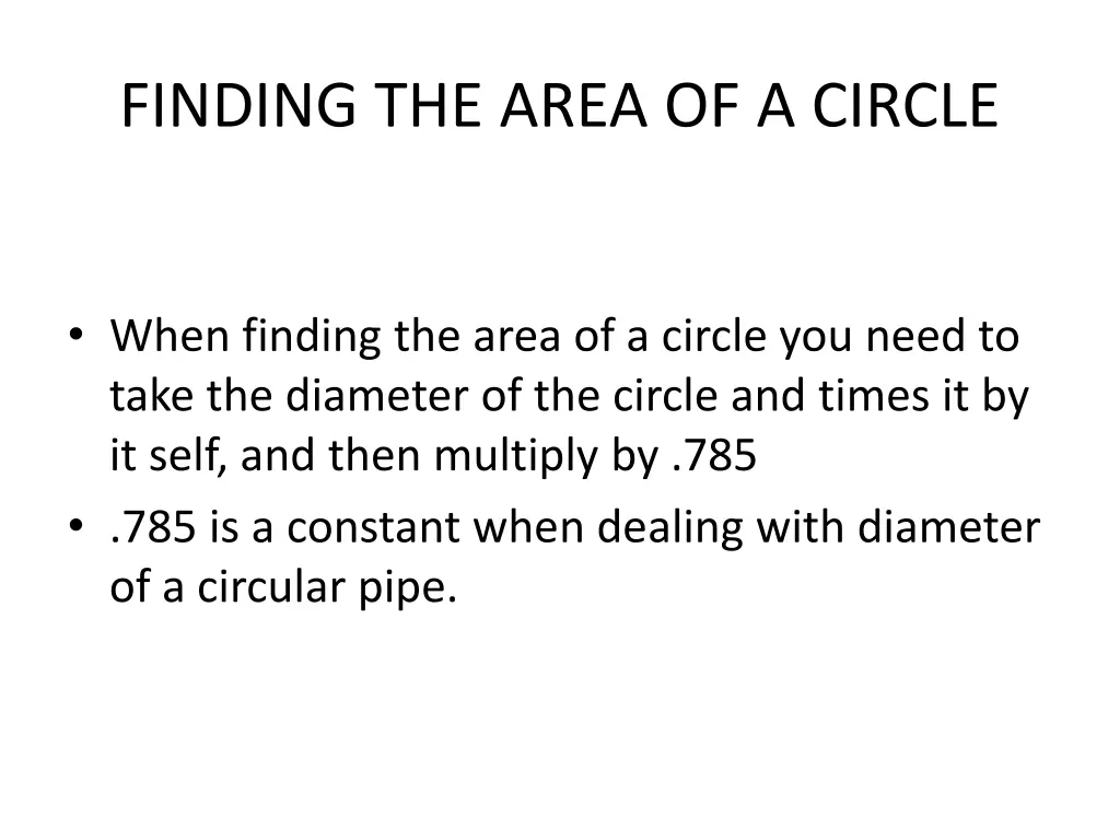 finding the area of a circle