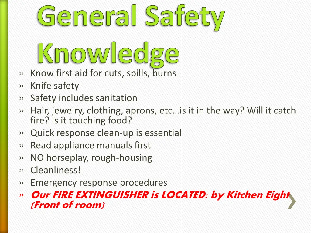 general safety knowledge know first aid for cuts