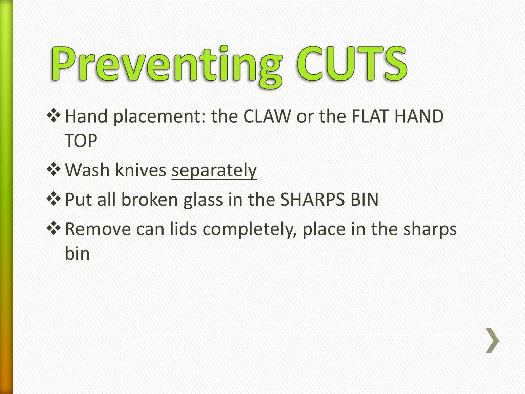 preventing cuts