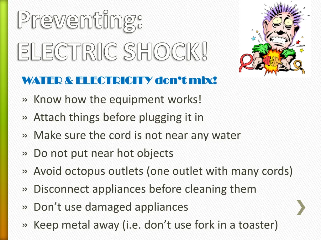 preventing electric shock